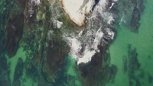 Aerial view of Black sea coast near Saint Athanasius cape, Varna Region, Bulgaria 