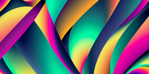 colorful abstract pattern background, banner. Abstract cut paper effect. generative ai