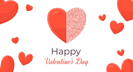Valentine's Day vector illustration. Valentine's Day posters. Vector illustration of a heart. 