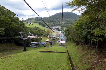 Ropeway to the top of the Mountain Chausu, Aichi, Japan.