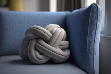 Knot cushion on the sofa