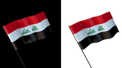 Flag of iraq on white and black backgrounds - obrazy, fototapety, plakaty