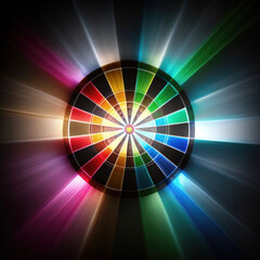 Abstract Dartboard or target with coloured light