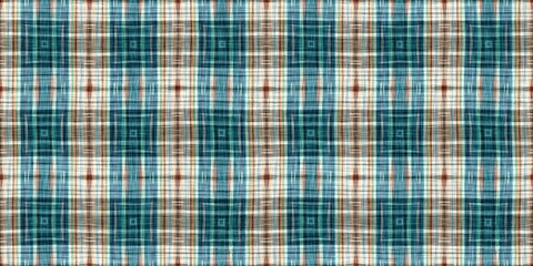  Teal rustic coastal beach house border check fabric tile. Seamless sailor flannel edging trim textile. Gingham blur rustic banner ribbon endless tape.