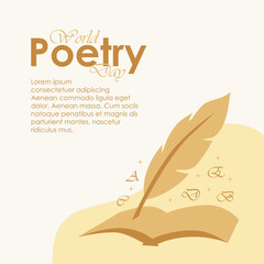 world poetry day social media feed design - obrazy, fototapety, plakaty