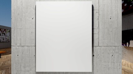 blank white frame on the wall