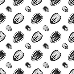 White Peach and sunflower seeds hand drawing designs texture for background, wallpaper, fabric