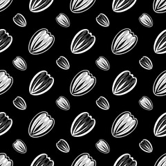 Black Peach and sunflower seeds hand drawing designs texture for background, wallpaper, fabric