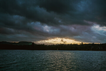 Fototapeta na wymiar clouds over windermere lake