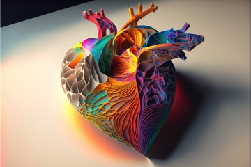 Heart in vivid colors. Generative ai.