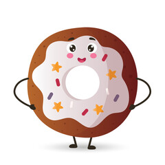 kawaii style donut kawaii cute donut, 