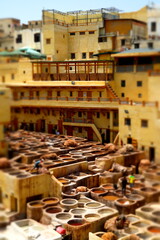 Chouara Tannery in the city of Fez, Morocco. 