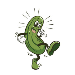 vector illustration charakter mascot food cheerful dancing pickles