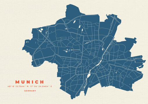 Munich map vector poster flyer	