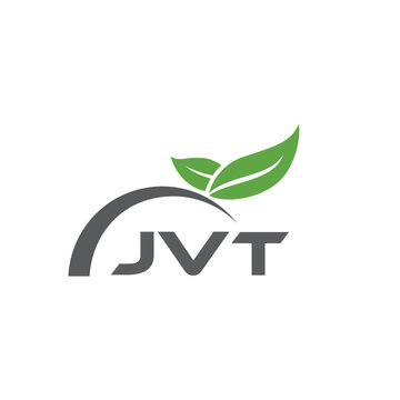 JVT letter nature logo design on white background. JVT creative initials letter leaf logo concept. JVT letter design.