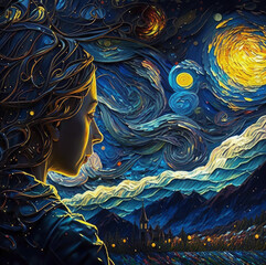 Vincent Van Gogh Starry Night Painting