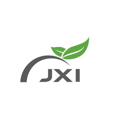 JXI letter nature logo design on white background. JXI creative initials letter leaf logo concept. JXI letter design.