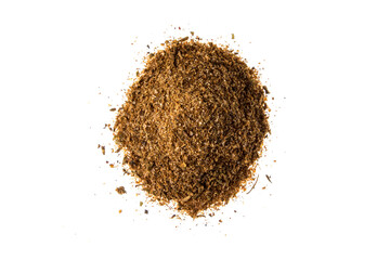 Mixture of spices isolated on white top view