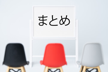 まとめと書かれたホワイトボード