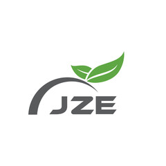 Fototapeta premium JZE letter nature logo design on white background. JZE creative initials letter leaf logo concept. JZE letter design.