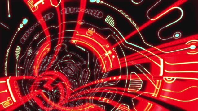 Red Space Tunnel Loop 3D Video Animation
