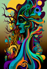 Generative AI abstract render of a surreal painting