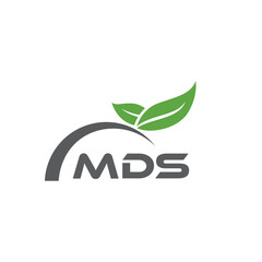 Fototapeta premium MDS letter nature logo design on white background. MDS creative initials letter leaf logo concept. MDS letter design.
