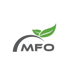 MFO letter nature logo design on white background. MFO creative initials letter leaf logo concept. MFO letter design