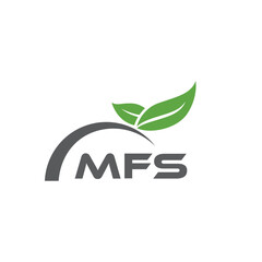 MFS letter nature logo design on white background. MFS creative initials letter leaf logo concept. MFS letter design.