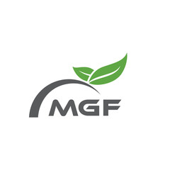 MGF letter nature logo design on white background. MGF creative initials letter leaf logo concept. MGF letter design.