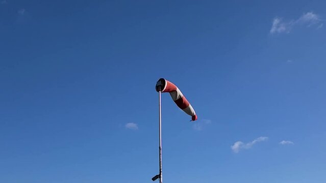 A windbag in the wind in slow motion