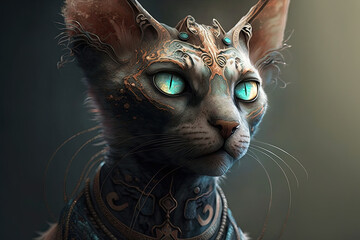 Humanoid Cat. Generative AI.