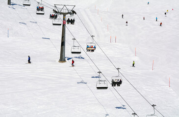 Fiescheralp - car free ski resort, accessible only by cable car from Fiesch, Jungfrau Aletsch Area,...