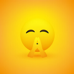 Praying Emoji with Folded Hands - Emoticon with Closed Eyes on Yellow Background - Vector Design Illustration for Web and Instant Messaging