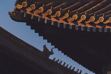 detail of the roof in the forbidden city