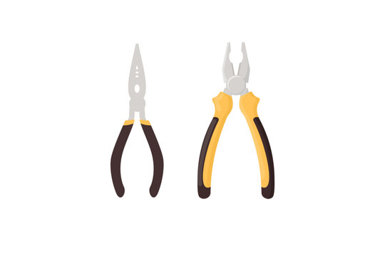 Pliers tool icon. Flat style illustration of pliers tool vector icon for web design