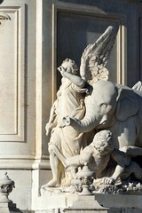 Detalle de la fuente de la Praça do Comercio, Lisboa