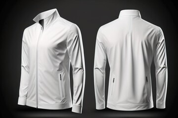 White jacket for men, blank template for graphic design front and back view - obrazy, fototapety, plakaty