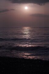 sunrise on the beach of qinghai lake