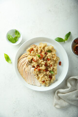 Turkey fillet with couscous and tomatoes	