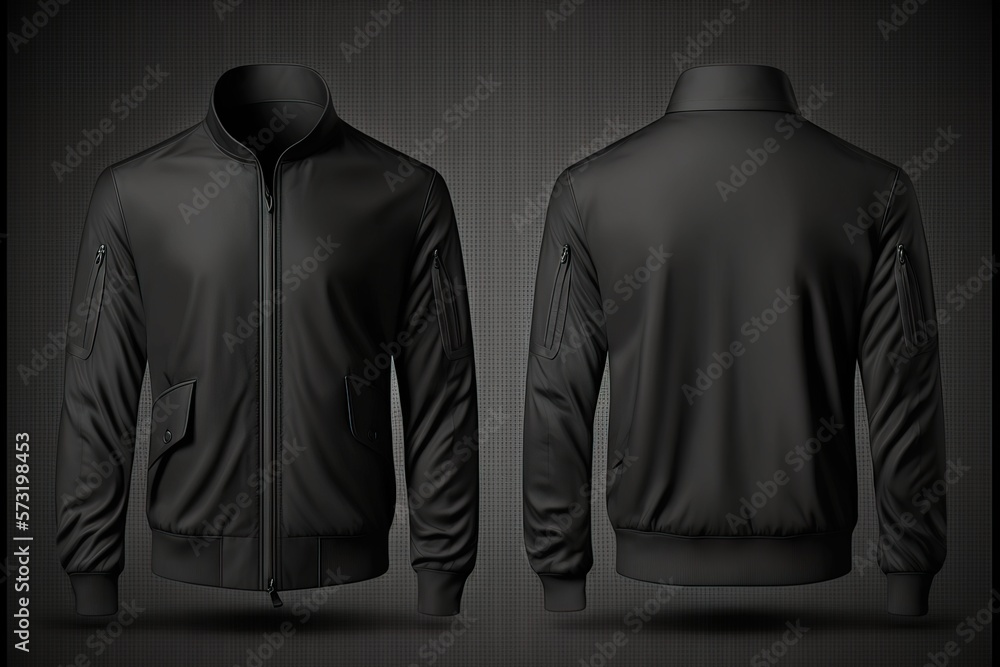 Canvas Prints black jacket for men, blank template for graphic design front and back view