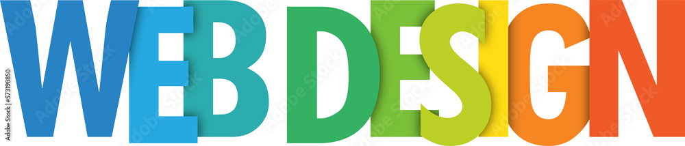 Poster web design colorful typography banner on transparent background