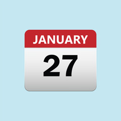 27th January calendar icon. January 27 calendar Date Month icon