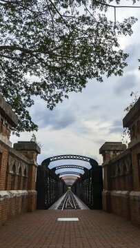 Kuala Kangsar, Malaysia - February 17, 2023 - Victoria Bridge, a perfect moment captured as the sun sets on another beautiful day