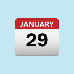29th January calendar icon. January 29 calendar Date Month icon