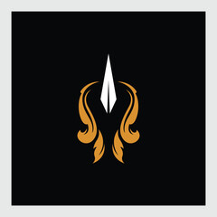 abstract unicorn logo with white horn and golden hair luxury design for company