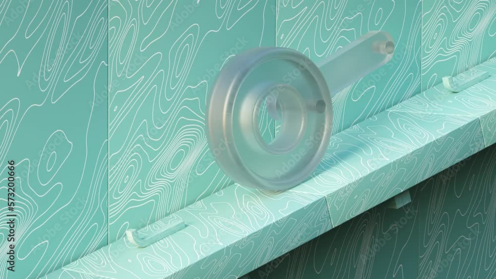 Aufkleber a loopable 3d render animation of transparent bearing rotating and climbing