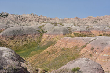 Fototapeta na wymiar Geological Rock Formations and Landscape in South Dakota