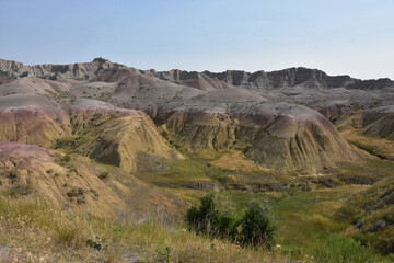 Scenic Views of Landscape and Yellow Mounds