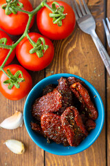 Dried tomatoes on the table